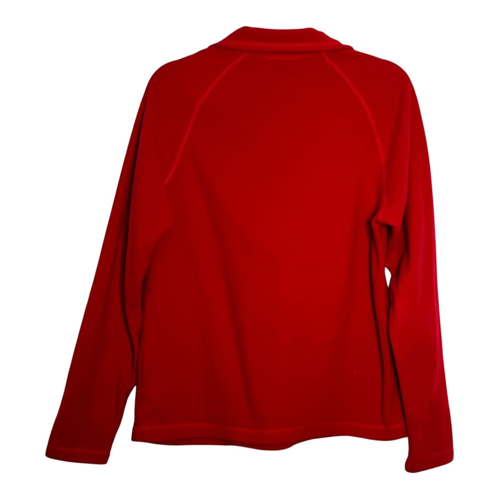 Lands End Mens Red ThermaCheck Fleece Quarter Zip Pullover Sweater Small 34-36 - Picture 2 of 7